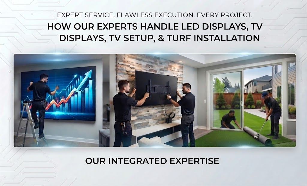 How Our Experts Handle LED Displays, TV Setup, and Turf Installation
